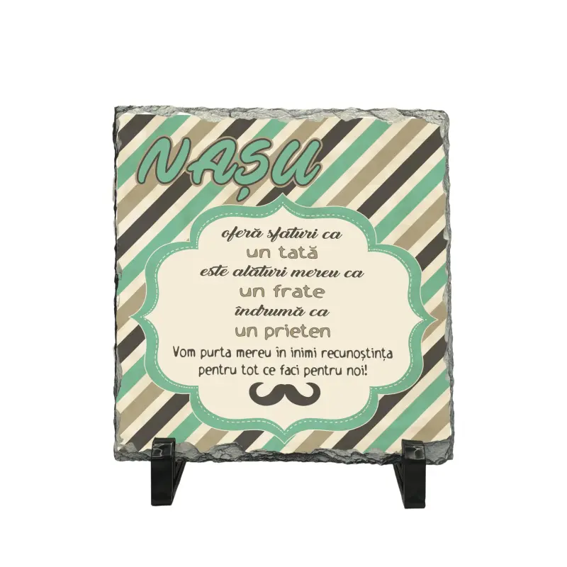 Nasu ofera sfaturi ca un...., piatra ardezie personalizata, cu mesaj model pa045